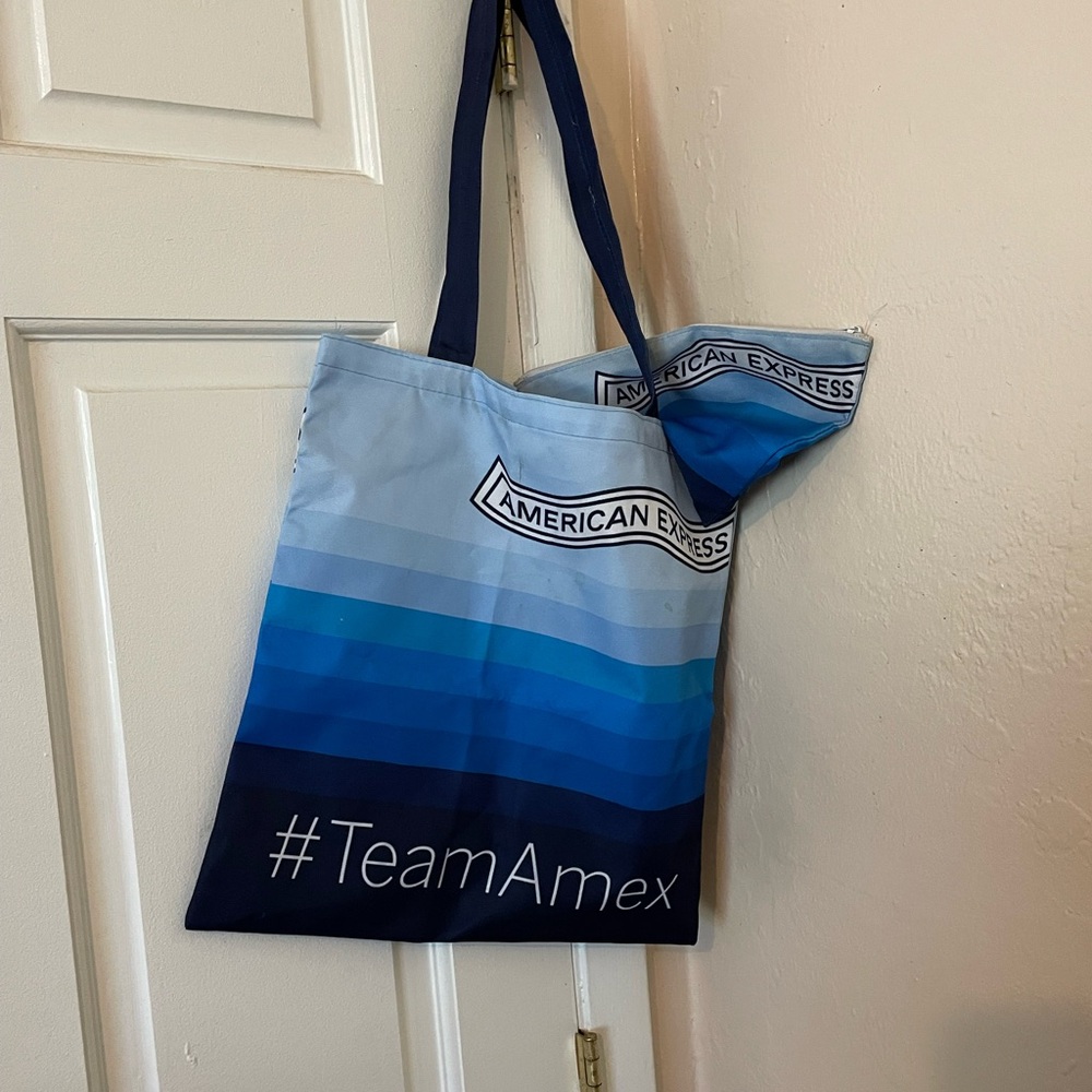 American Express Blue Tote Bag and Handbag